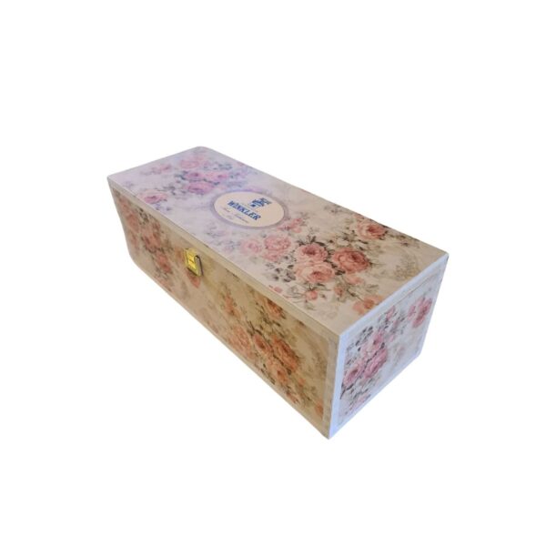 Rectangular floral box with Winkler logo and golden latch, presented at a slight angle on a white background.