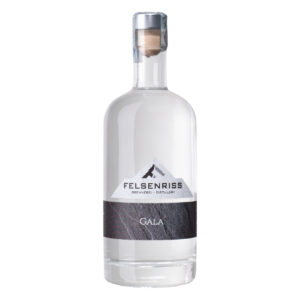 Bottle of Felsenriss Gala from Felsenriss Distillery featuring a mountain peak logo.